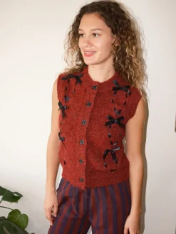 Aggie Knit Vest - Burgundy