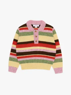 Alaia Polo Sweater - Pink Stripe