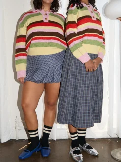 Alaia Polo Sweater - Pink Stripe