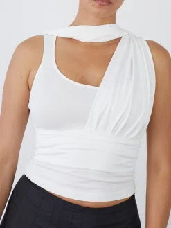 Bella Scarf Top - White
