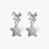 Bellatrix Pink Star Earrings - Silver