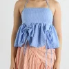 Butterfly Blouse - Azure Pinstripe