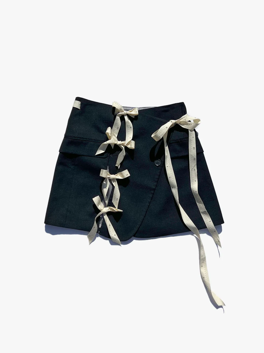 Cut-Out Blazer Skirt - Black/ Measuring Tape