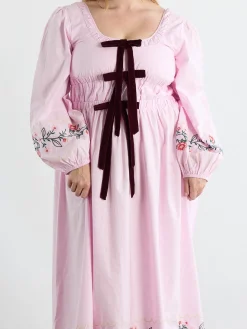 Dakota Dress - Pink Embroidery