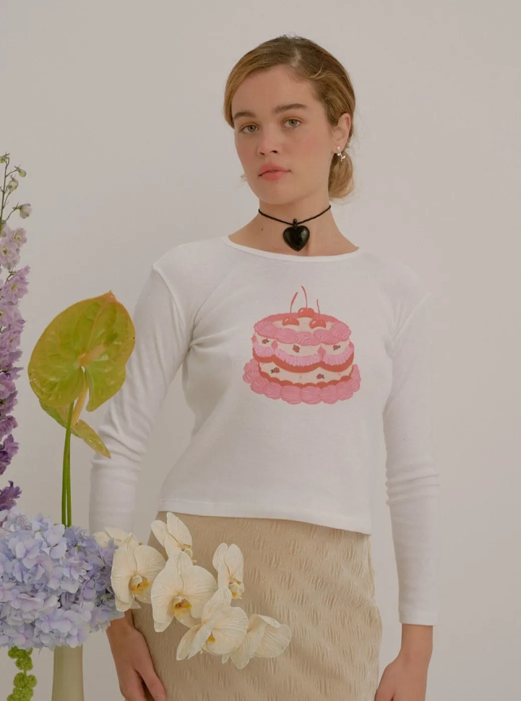 Dana Long Sleeve Tee - Cake