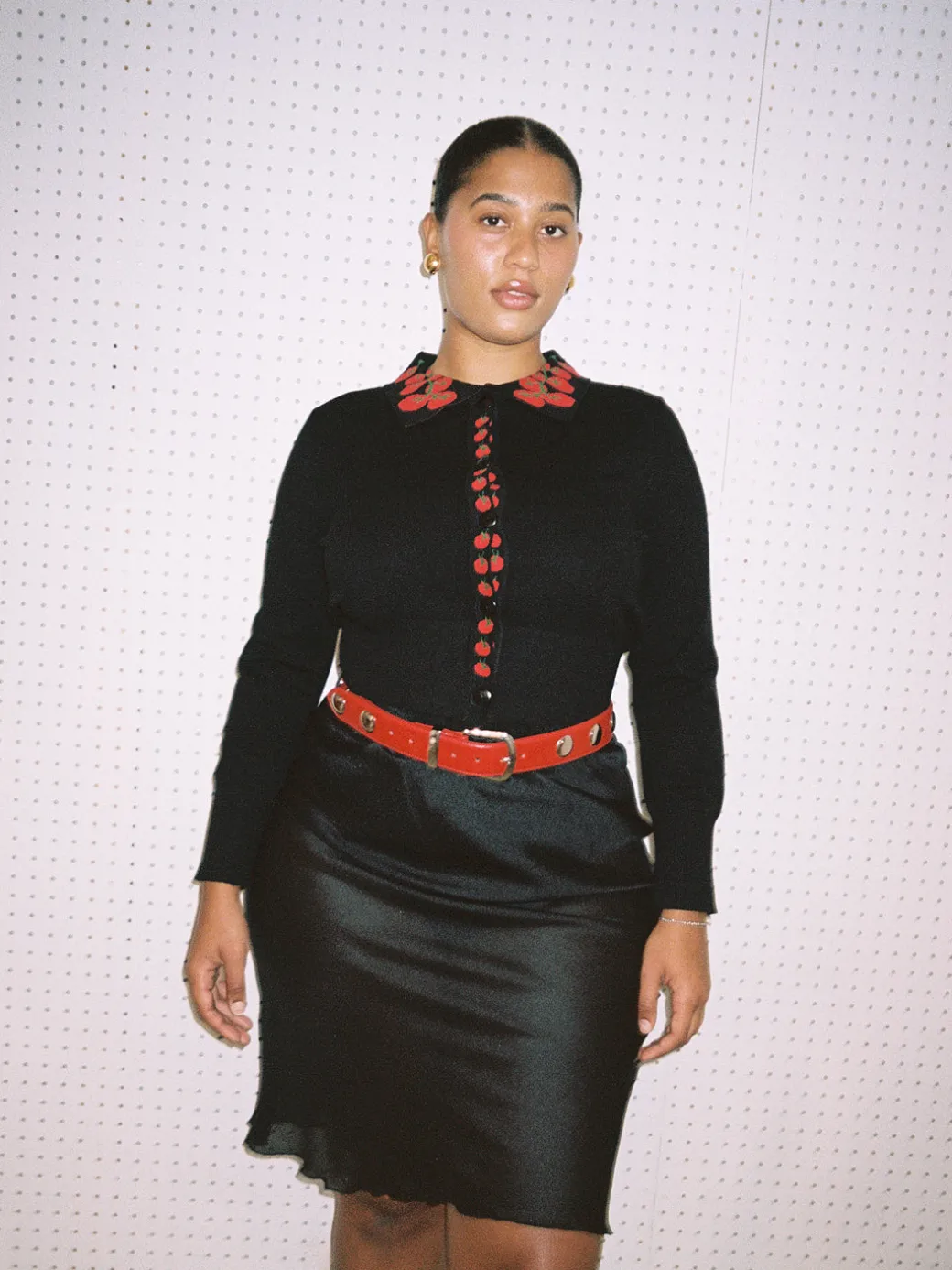 Emery Grommet Belt - Scarlet