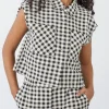Estelle Button Down - Black Gingham