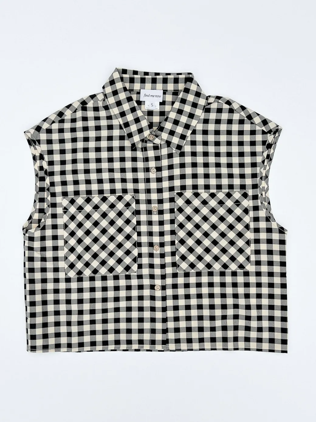Estelle Button Down - Black Gingham