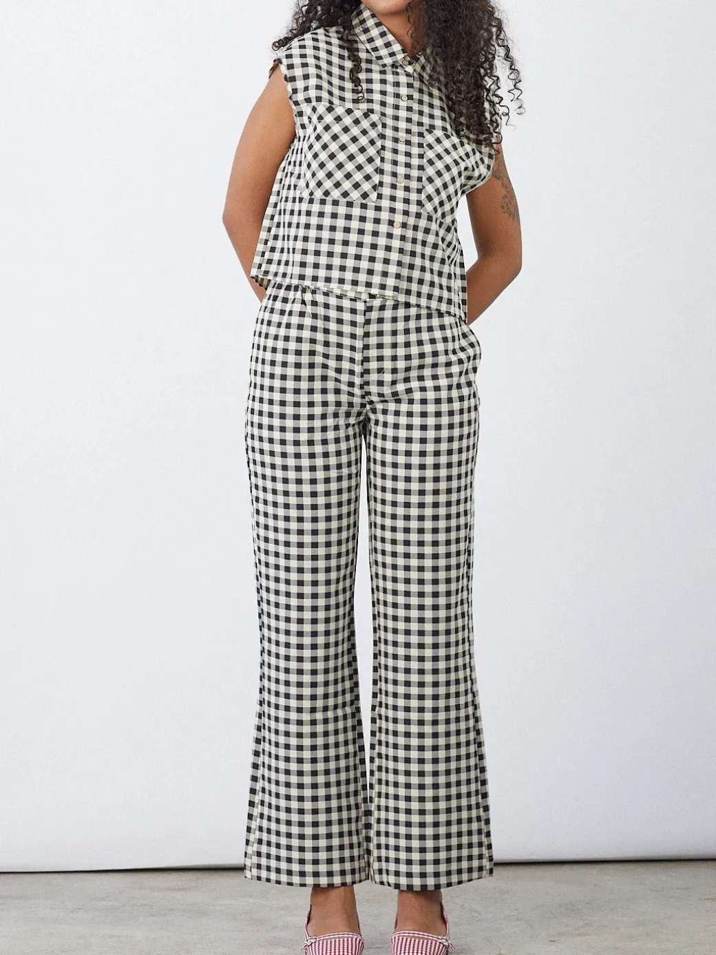 Estelle Button Down - Black Gingham
