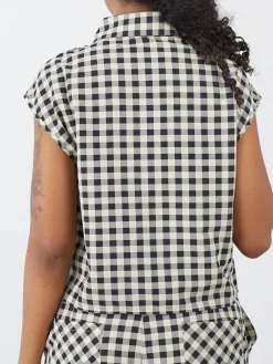 Estelle Button Down - Black Gingham