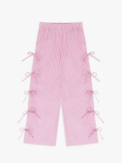 Evelyn Tie Pant - Pink Stripe