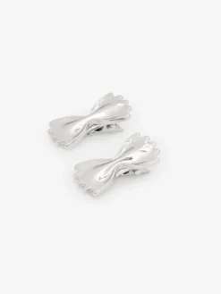 Farfalle Barrette Set - Silver