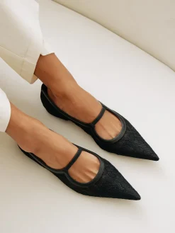 Fleur Lace Flat - Black