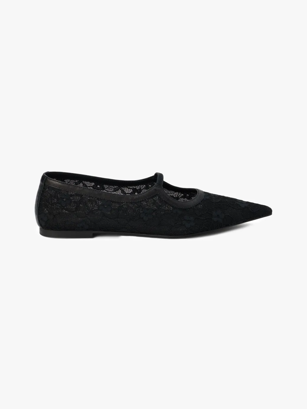 Fleur Lace Flat - Black