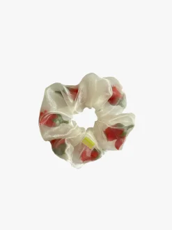 Flower Filled Mini Scrunchie - Red/White