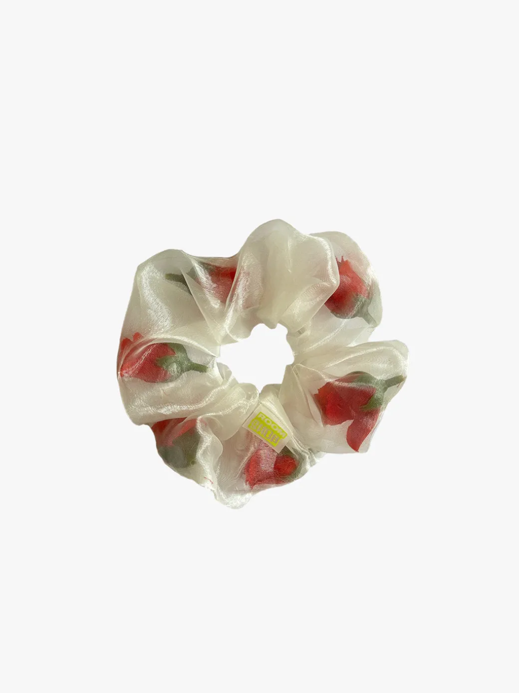 Flower Filled Mini Scrunchie - Red/White