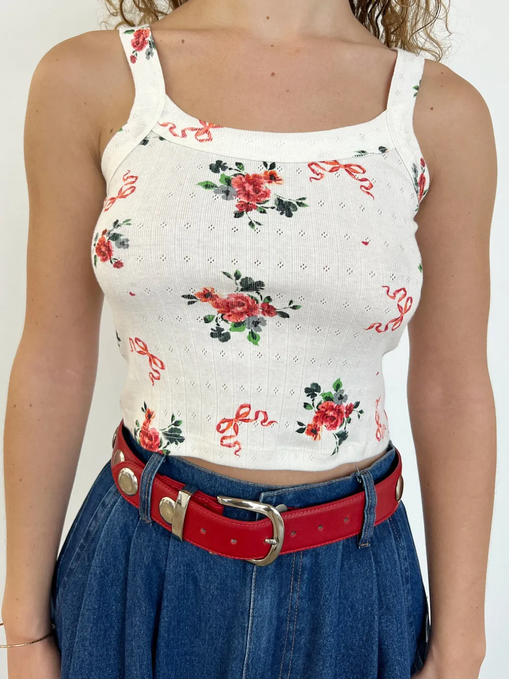 Harley Pointelle Tank - Pointelle Bouquet