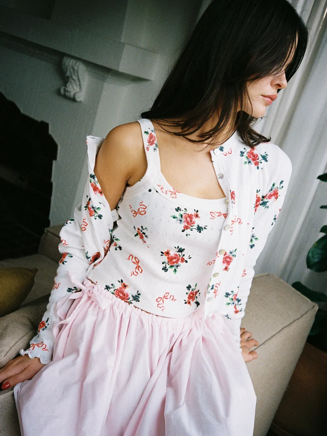 Harley Pointelle Tank - Pointelle Bouquet