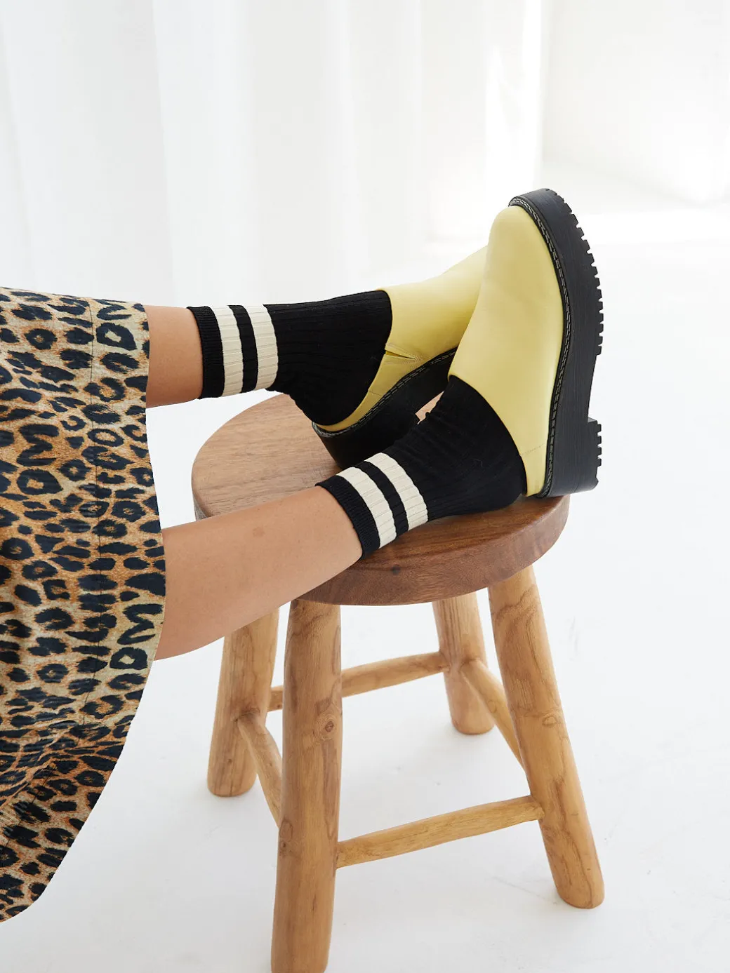 Her Varsity Sock - Black