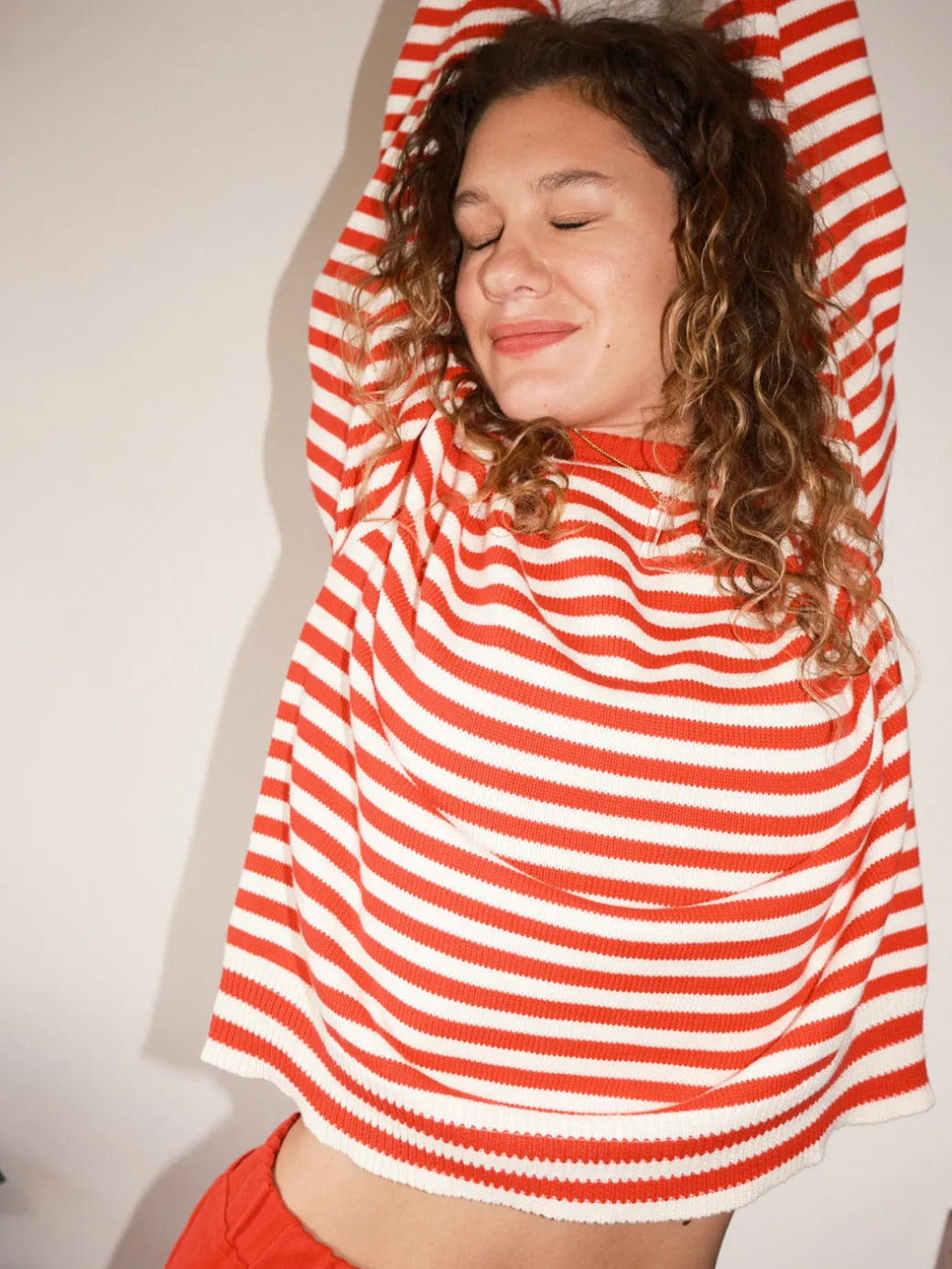 "I Can't Believe it's Not Vintage" Crewneck - Red Stripe