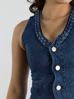Isla Denim Vest - Vintage Wash