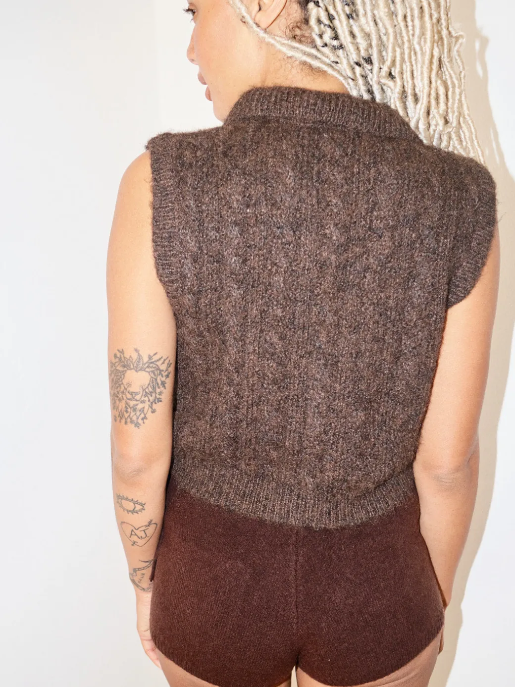 Knit Shorts - Brown