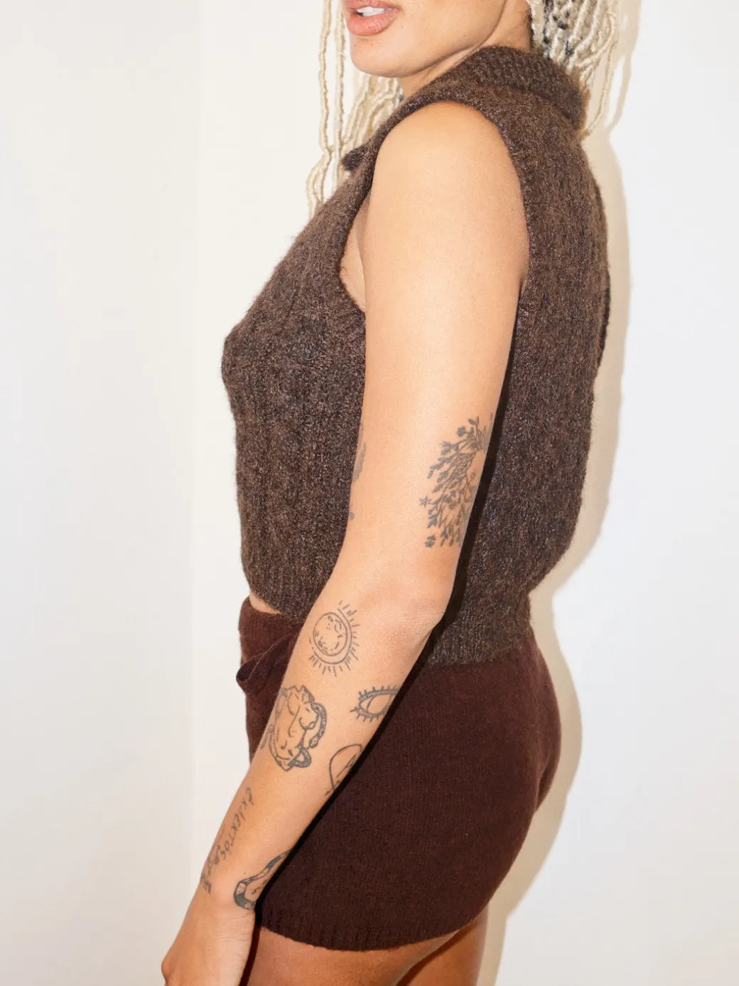 Knit Shorts - Brown