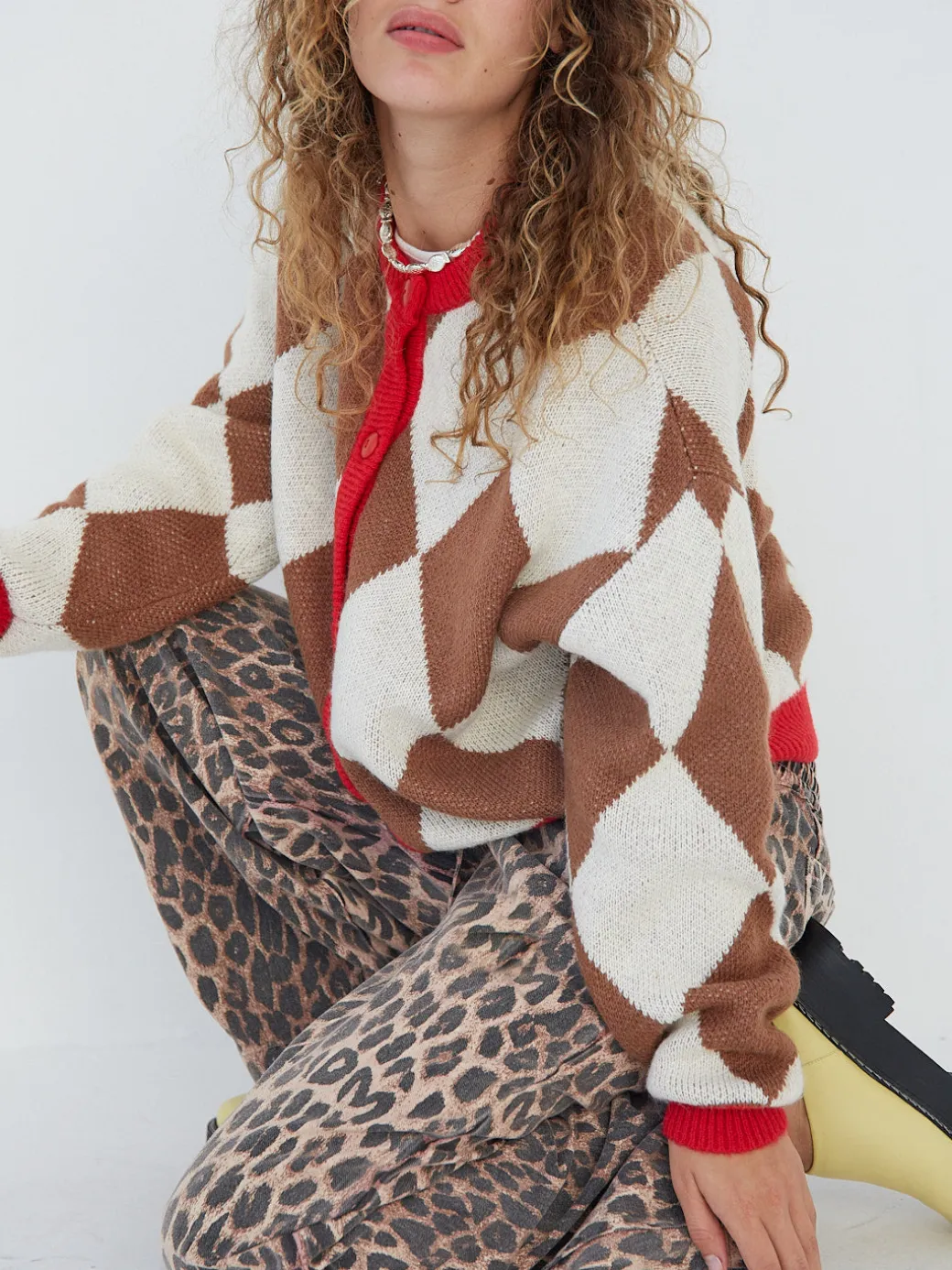 Lauda Cardi - Brown Argyle