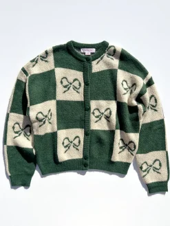 Lauda Cardi - Emerald Bow Check