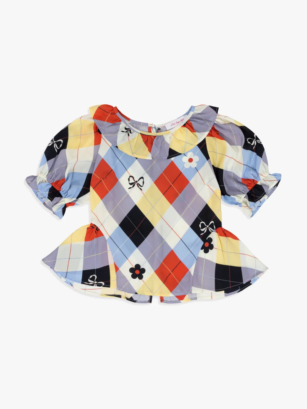 Leia Ruffle Blouse - Cirque Argyle