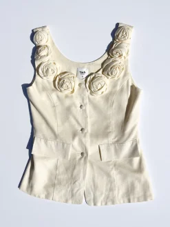 Loire Linen Top - Ivory