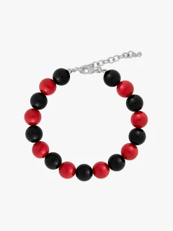 Lola Beaded Anklet - Red/Black