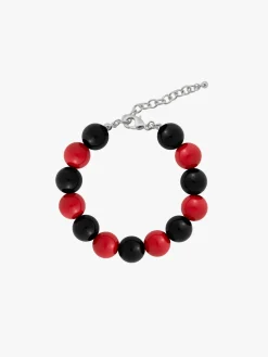 Lola Beaded Bracelet - Red/Black