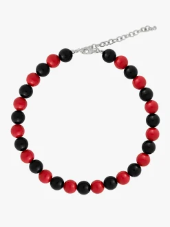 Lola Beaded Necklace - Red/Black