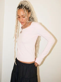 Long Sleeve Lounge Top - Baby Pink