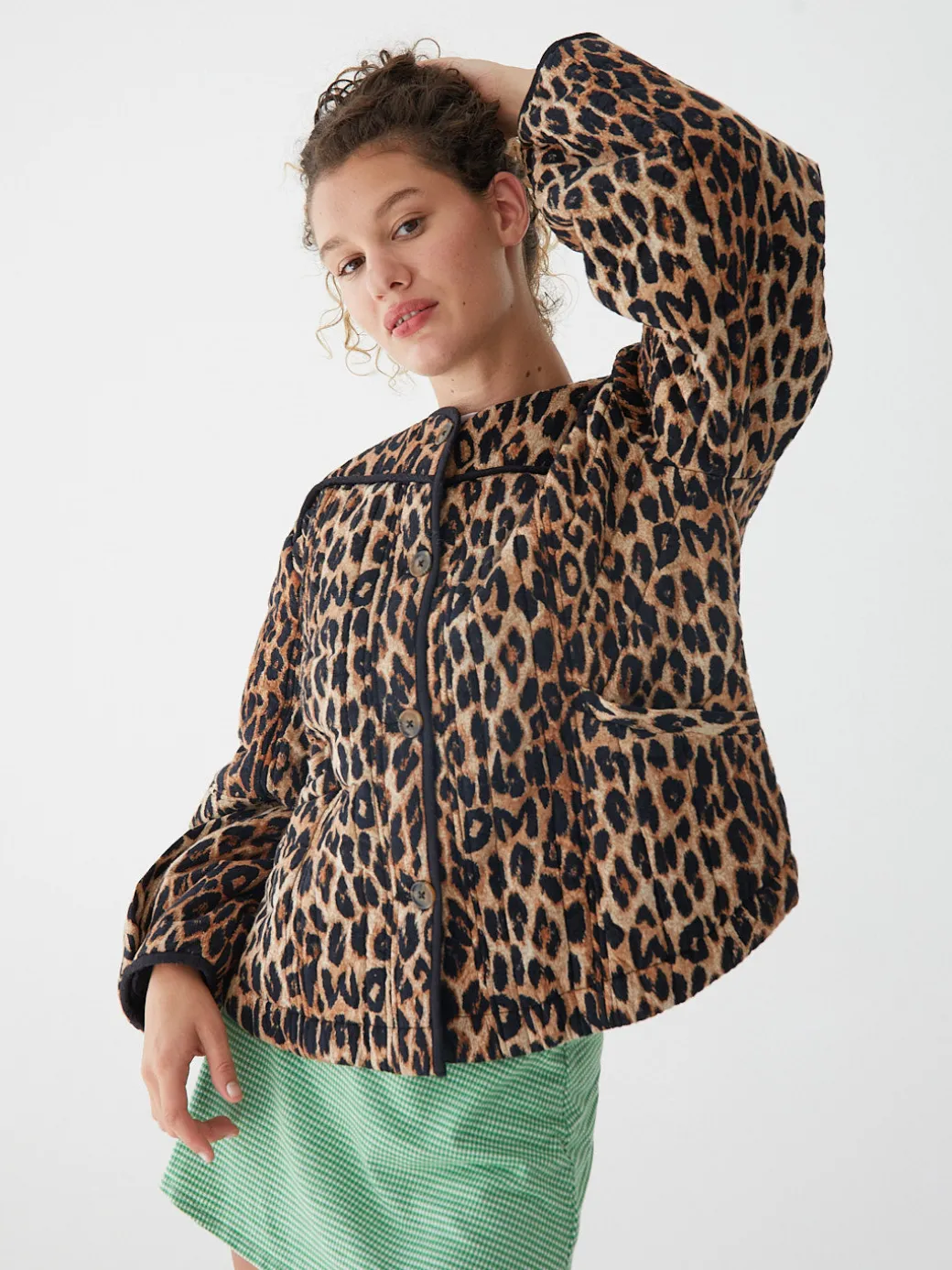 Macey Quilted Jacket - Leopard