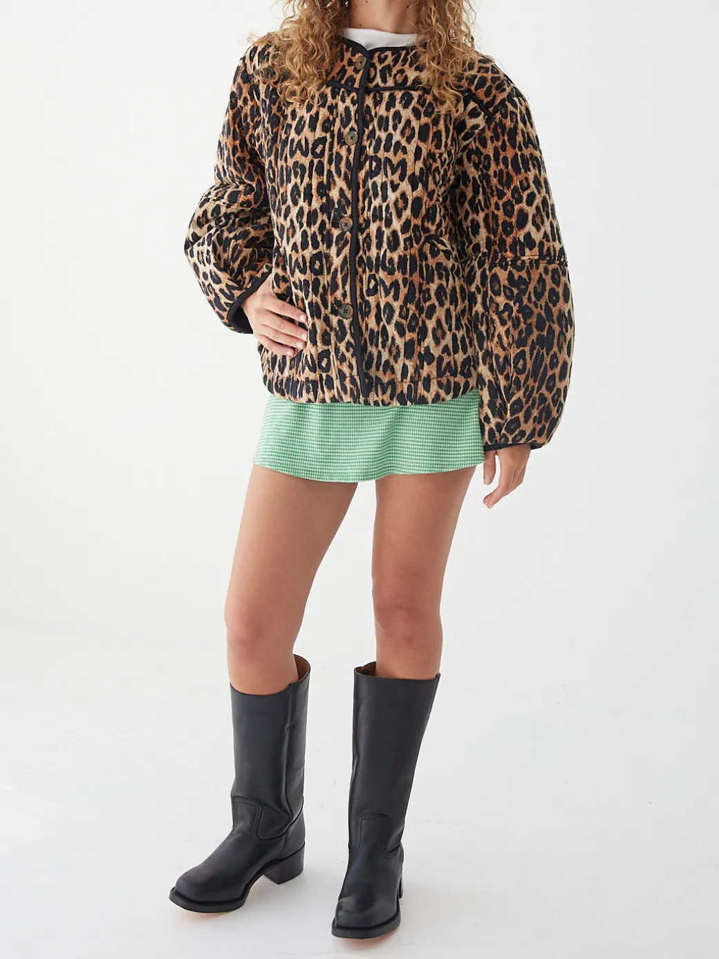 Macey Quilted Jacket - Leopard