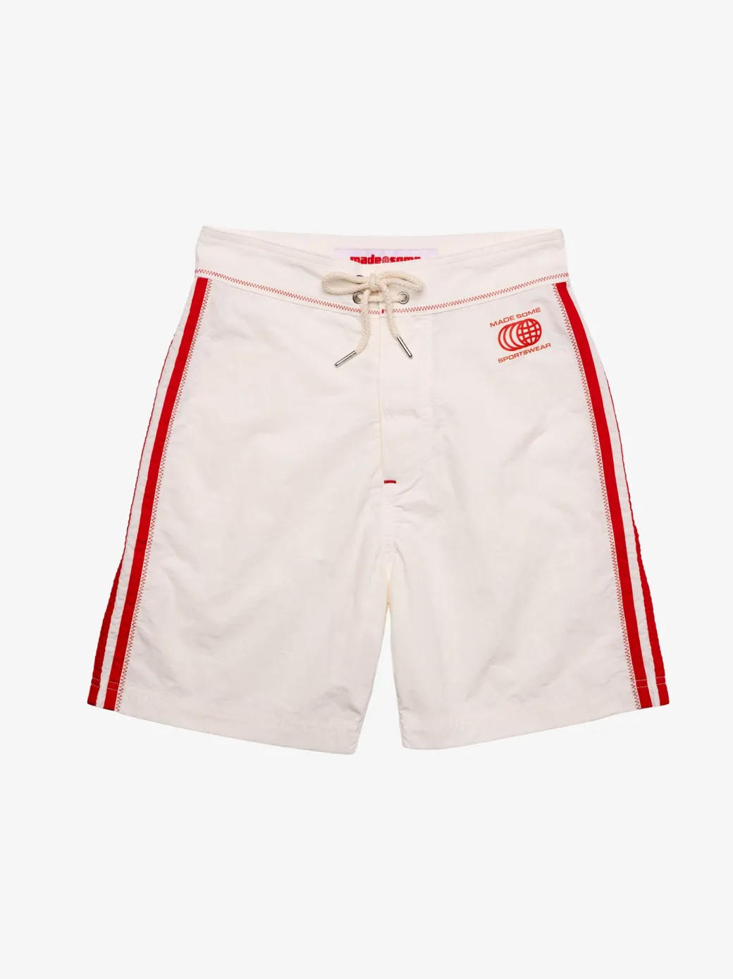 Made Some Long Shorts - Cream u0026 Red