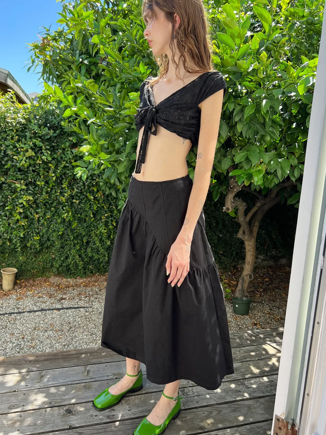 Maeve Midi Skirt - Caviar Twill