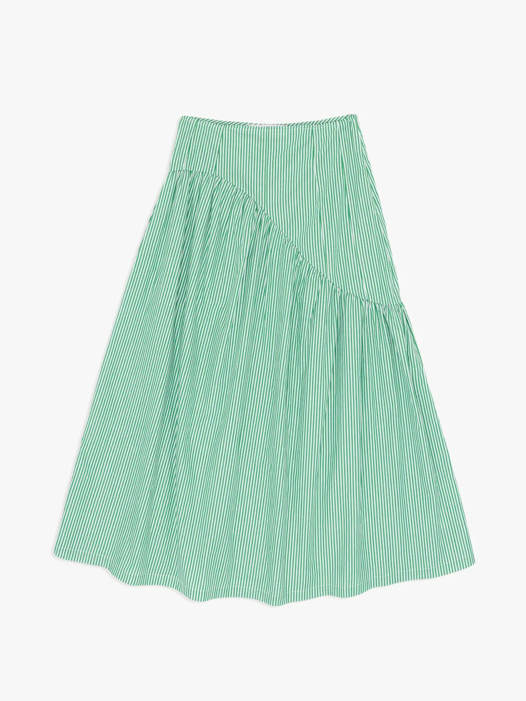 Maeve Midi Skirt - Green Stripe