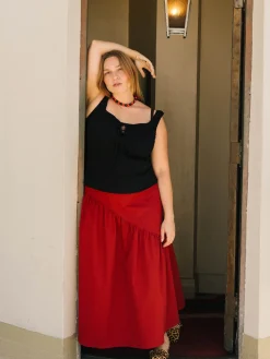 Maeve Midi Skirt - Merlot