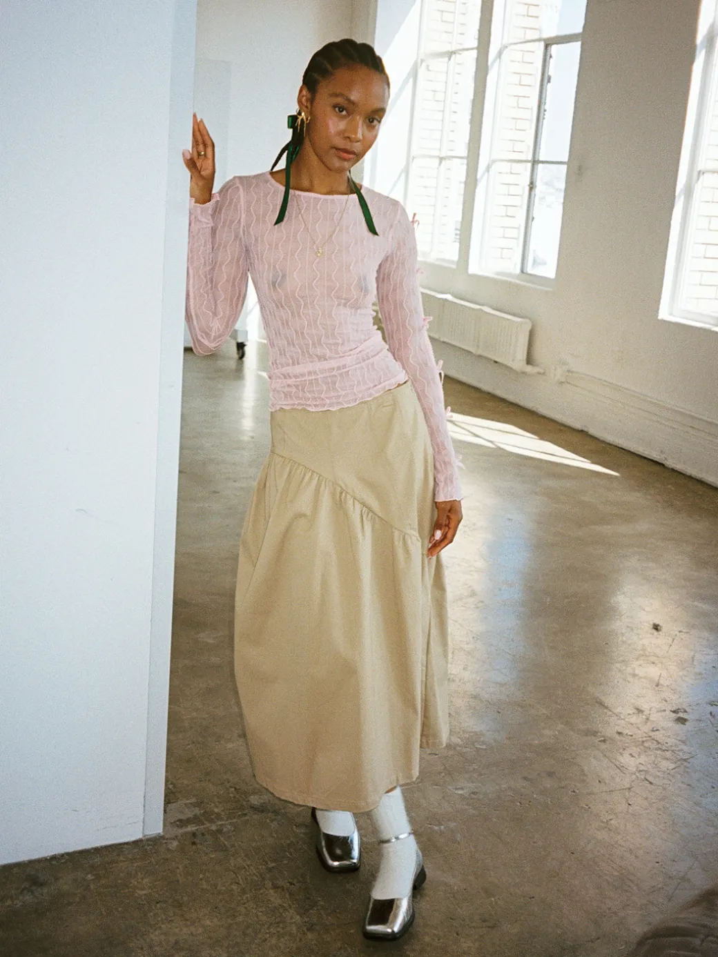 Maeve Midi Skirt - Toast Twill