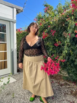Maeve Midi Skirt - Toast Twill
