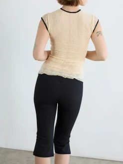 Mariposa Lace Bow Tee - Piped Cloud