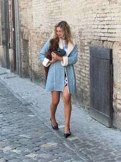 Nadia Sherpa Coat - Cloud Blue