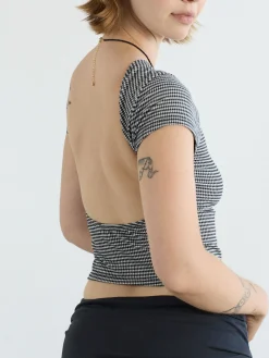 Rowan Tee - Caviar Gingham