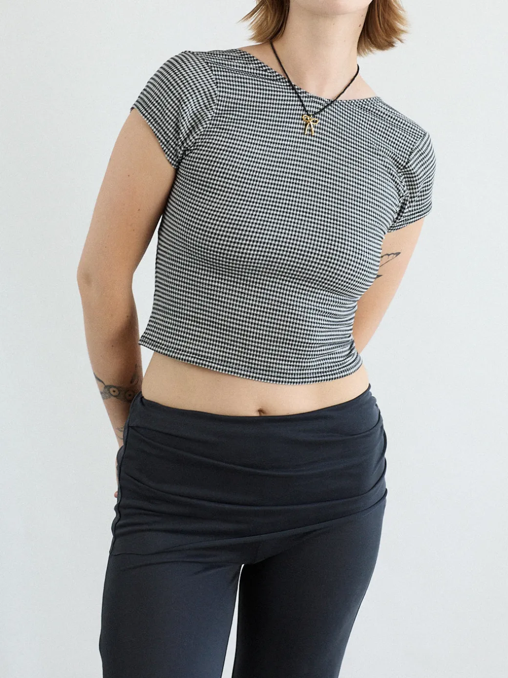 Rowan Tee - Caviar Gingham