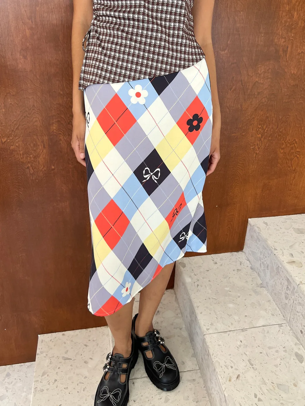 Sandy Midi Skirt - Cirque Argyle
