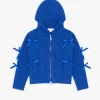 Shelby Bow Zip Up - Cobalt