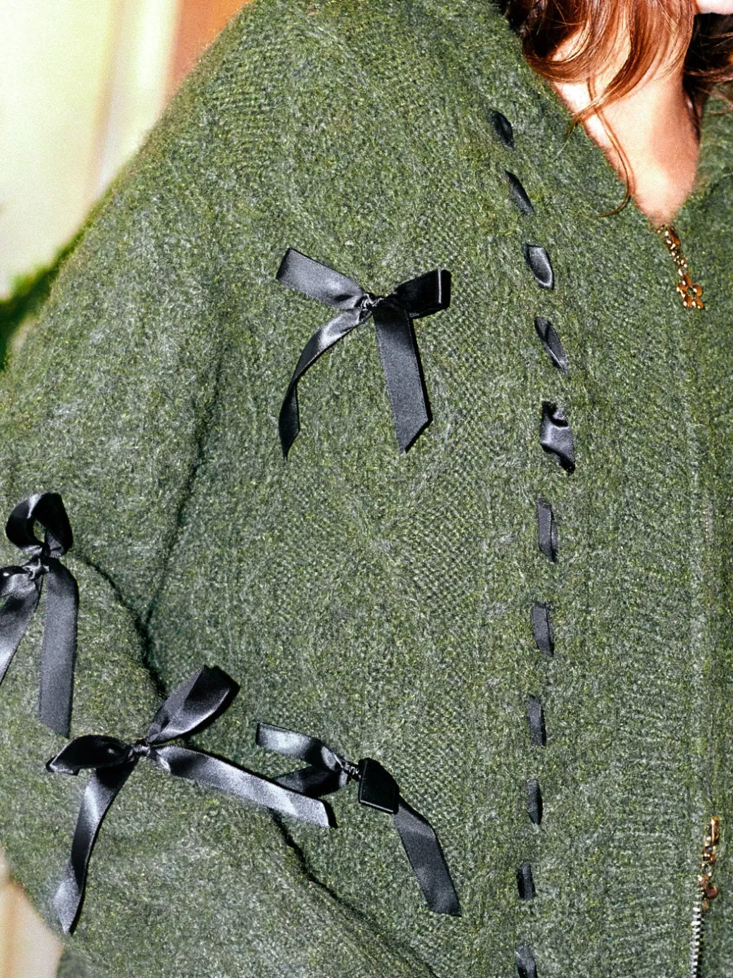 Shelby Bow Zip Up - Olive